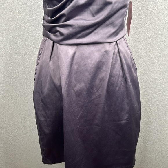 Pompous Girly Charcoal Pewter Gray 80's Style Strapless Mini Dress Size 10 (11) - Picture 3 of 9